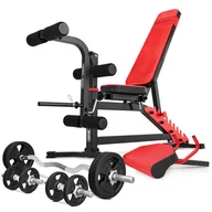Ławki treningowe - Zestaw Ms39_73Kg_Kier Ławka Regulowana + Modlitewnik (Wsuwka) + Prasa Na Nogi + Zestaw Gryfów I Obciążeń 42 Kg - Marbo Sport - miniaturka - grafika 1