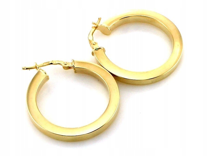 Kolczyki Srebrne Pozłacane Koła 925 Dla Kobiety 3.30g 23mm Na Prezent modne