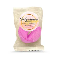 Desery dla dzieci - D&D Fun Cookies Ciasteczko z wróżbą z naklejką okrągłą "Baby shower pink" 6g PINK - miniaturka - grafika 1