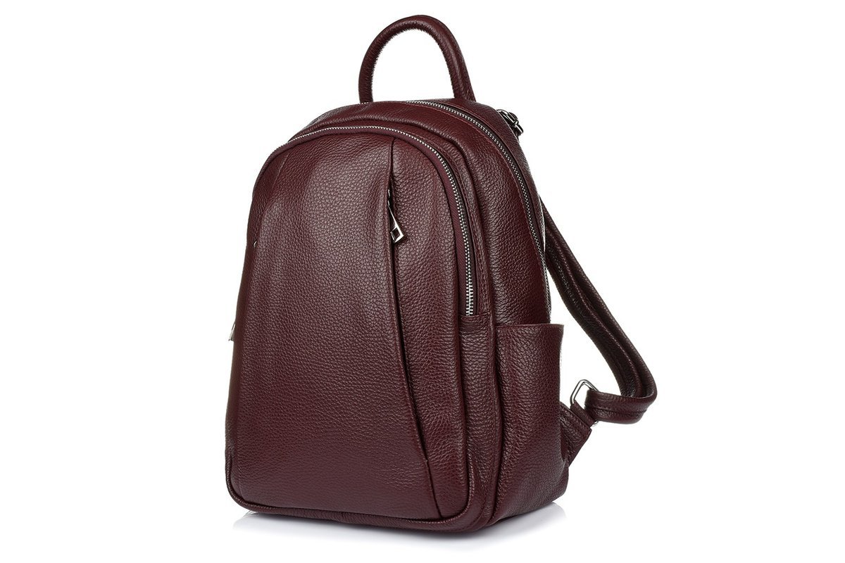 Czarny Włoski Plecak Skórzany A4 Damski Dużo Kieszeni C79