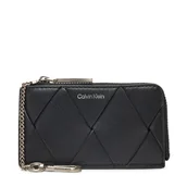 Etui na klucze - Etui na klucze Calvin Klein Ck Woven Zip Around Cardholder K60K612954 Czarny - miniaturka - grafika 1