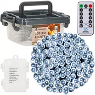 Oświetlenie świąteczne - Lampki choinkowe 120 Led biały zimny z programatorem i pilotem na baterie - miniaturka - grafika 1