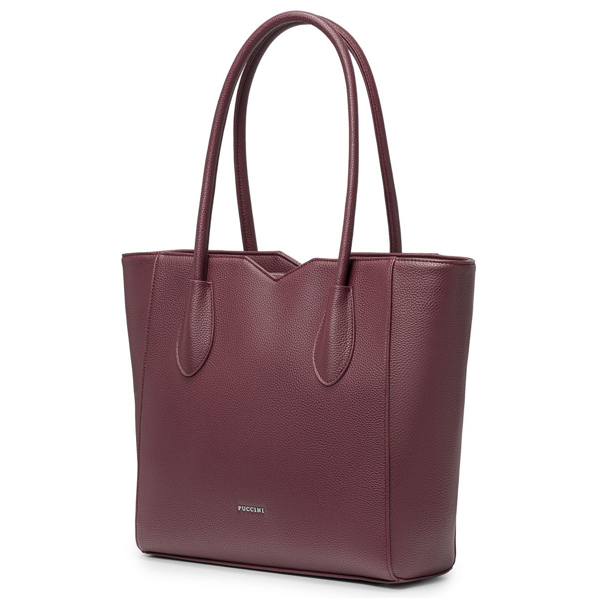 Torebka Shopper Damska PUCCINI Duża Mieści A4 Bordowa Wycięcia BML053D-3B