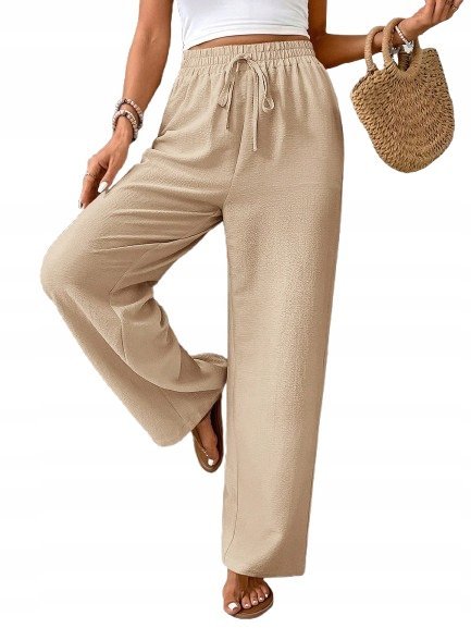 SHEIN BEŻOWE SPODNIE CASUAL PROSTE NA GUMCE 38 1HB