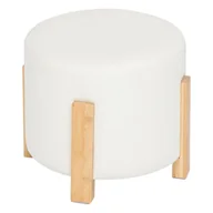 Pufy i podnóżki - Dekoracyjna biała pufa 37,5 cm Bansa - miniaturka - grafika 1