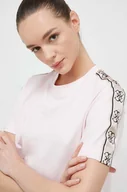 Koszulki sportowe damskie - Guess t-shirt bawełniany kolor różowy - miniaturka - grafika 1