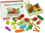 Zabawki AGD - Import leantoys Owoce Warzywa Drewniane w Skrzyni Na Magnes Kuchnia 9246-uniw - miniaturka - grafika 1