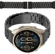 Akcesoria do smartwatchy - Bizon Pasek ze stali nierdzewnej do smartwatcha, Strap Watch Aura, QuickFit 20 mm, czarny - miniaturka - grafika 1