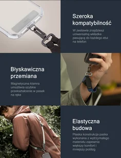 UNIQ Vista uniwersalna smycz do telefonu2w1 czarny/black - Telefony stacjonarne - miniaturka - grafika 11