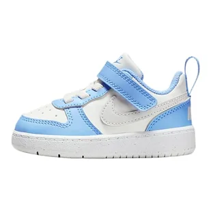 Nike Court Borough Low Recraft buty dla niemowląt i małych dzieci, Summit White Vast Grey Cobalt Pulse, 27 EU - Buty dla dziewczynek - miniaturka - grafika 1