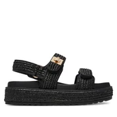 Sandały damskie - Sandały Steve Madden Bigmona 11003034 Czarny - miniaturka - grafika 1