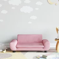 Meble do sypialni - vidaXL Sofa dla dzieci, różowa, 70x45x33 cm, aksamit - miniaturka - grafika 1