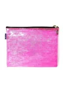 Piórniki - Saszetka na zamek różowa przezroczysta - miniaturka - grafika 1