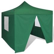 Pawilony ogrodowe - vidaXL Zielony, składany namiot, 3 x 3 m, z 4 ściankami - miniaturka - grafika 1