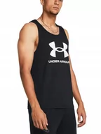 Koszulki męskie - Koszulka Męska Under Armour Bez Rękawów 1382883-001 Czarna S - miniaturka - grafika 1