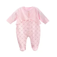 Pajacyki dla niemowląt - Pajac bawełniany Emilly, różowy 74 - miniaturka - grafika 1