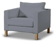 Pokrowce na meble - Dekoria pl pl Pokrowiec na fotel Karlstad krótki Slade Grey szary) 89 x 89 x 64 cm Cotton Panama 619-702-07 - miniaturka - grafika 1