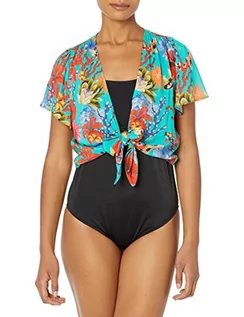 Koszulki i topy damskie - Desigual Womens TOP_AMARANTA Swimwear Cover Up, Blue, L - grafika 1