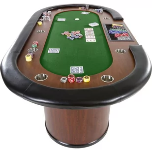 MAX Zielony stół pokerowy XXL ROYAL FLUSH 213 x 106 x 75 cm - Zestawy do pokera - miniaturka - grafika 1
