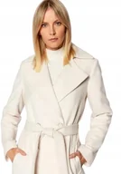 Płaszcze damskie - GUESS PŁASZCZ WEŁNIANY Z KLAPAMI I PASKIEM KREMOWY L GXA - miniaturka - grafika 1