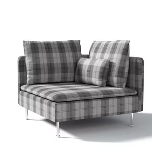 Dekoria pl pl Pokrowiec na sekcję narożną Söderhamn krata szaro-grafitowa 99 x 99 x 83 cm Edinburgh 1008-115-75 - Pokrowce na meble - miniaturka - grafika 1