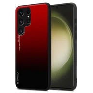 Etui i futerały do telefonów - Etui Cadorabo do Samsung Galaxy S23 ULTRA w kolorze CZERWONYM - CZARNYM Dwukolorowe etui ochronne wykonane ze szkła hartowanego i silikonowej nakładki TPU na telefon komórkowy - miniaturka - grafika 1