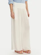 Spodnie damskie - Seafolly Spodnie materiałowe Beach Edit 55699-PA Biały Relaxed Fit - miniaturka - grafika 1