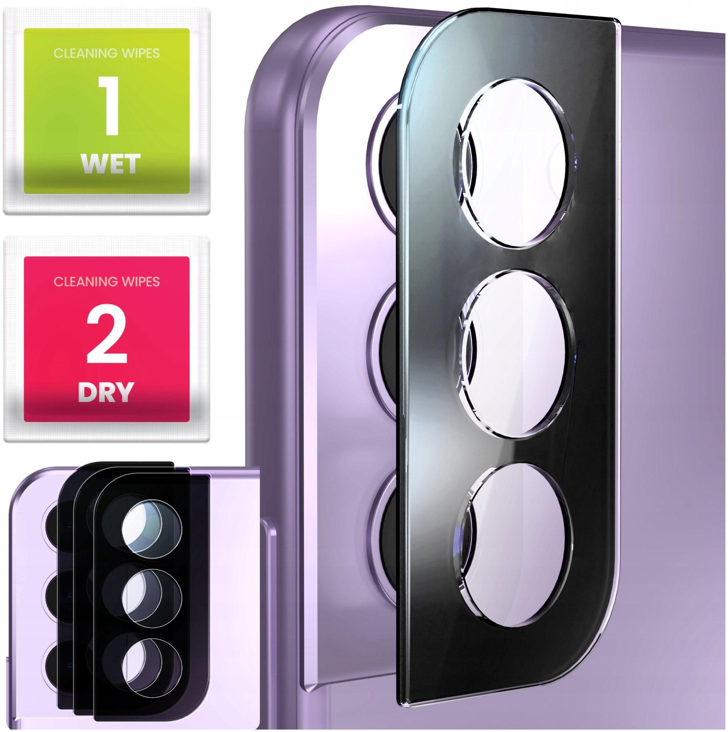 3-PAK Szkło Na Aparat Do Galaxy S21 Plus 5G Hartowane, Na Obiektyw, 9H