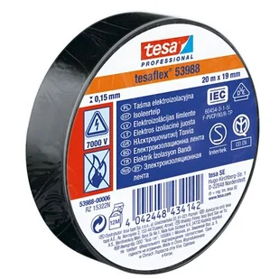 Tesa TAŚMA IZOLACYJNA 20M X 19MM CZARNA TI-20X19-CZ - Taśmy izolacyjne i naprawcze - miniaturka - grafika 1