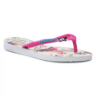 Buty dla dziewczynek - Japonki HAVAIANAS - Disney Cool 41302877026 White/Pink Flux - grafika 1