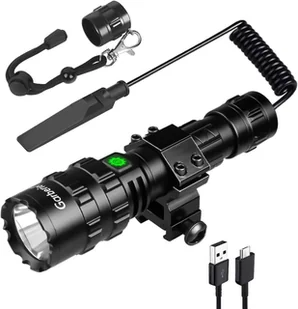 Garberiel 2 w 1 L2 Led Torch - 5 trybów Latarka o wysokich lumenach USB Akumulator Proof Scout Torch - Latarki - miniaturka - grafika 1
