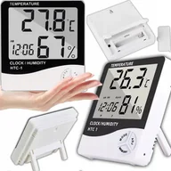 Stacje pogodowe - Stacja Pogody Termometr Higrometr Zegarek Data Zegar Lcd Pokojowy 5W1 - miniaturka - grafika 1