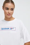 Koszulki sportowe damskie - Reebok t-shirt damski kolor biały - miniaturka - grafika 1