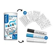 Zakreślacze - Marker Pintor F SET LB/B/W+szablon - miniaturka - grafika 1