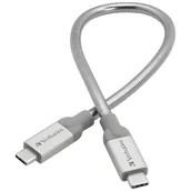Kable USB - Verbatim Kabel stalowy USB-C/USB-C 3A30cm srebrny/silver 48867 - miniaturka - grafika 1