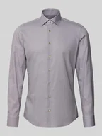 Koszule męskie - Koszula biznesowa o kroju slim fit z bawełny z kołnierzykiem typu kent - miniaturka - grafika 1