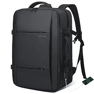 BANGE Plecak podróżny, bagaż podręczny, wytrzymały plecak Convertible Duffle Bag Fit na laptopa o przekątnej ekranu 17,3", dla mężczyzn i kobiet, Czarny (bez rozszerzenia), L, Biznes - Torby na laptopy - miniaturka - grafika 1
