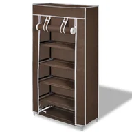 Szafki na buty - vidaXL Półka na buty z materiału, brąz (58 x 28 106 cm) - miniaturka - grafika 1