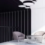 Lampy sufitowe - EULUNA Lampa sufitowa Cleo dyfuzor szklany, czarna  78cm - miniaturka - grafika 1