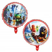 Balony i akcesoria - Balon Foliowy Na Hel OKRĄGŁY - NINJAGO - śr. 45cm - miniaturka - grafika 1