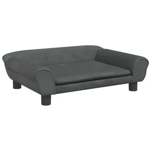 Sofa dla dzieci, ciemnoszara, 70x45x26 cm, aksamit Lumarko! - Sofy i kanapy - miniaturka - grafika 3