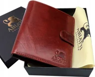 Portfele - POJEMNY EKSKLUZYWNY SKÓRZANY PORTFEL MĘSKI OCHRONA KART RFID BRĄZOWY DUŻY - miniaturka - grafika 1