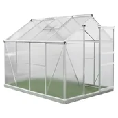 Szklarnie ogrodowe - Szklarnia ogrodowa 190x250 cm Westmann srebrna z fundamentem - miniaturka - grafika 1