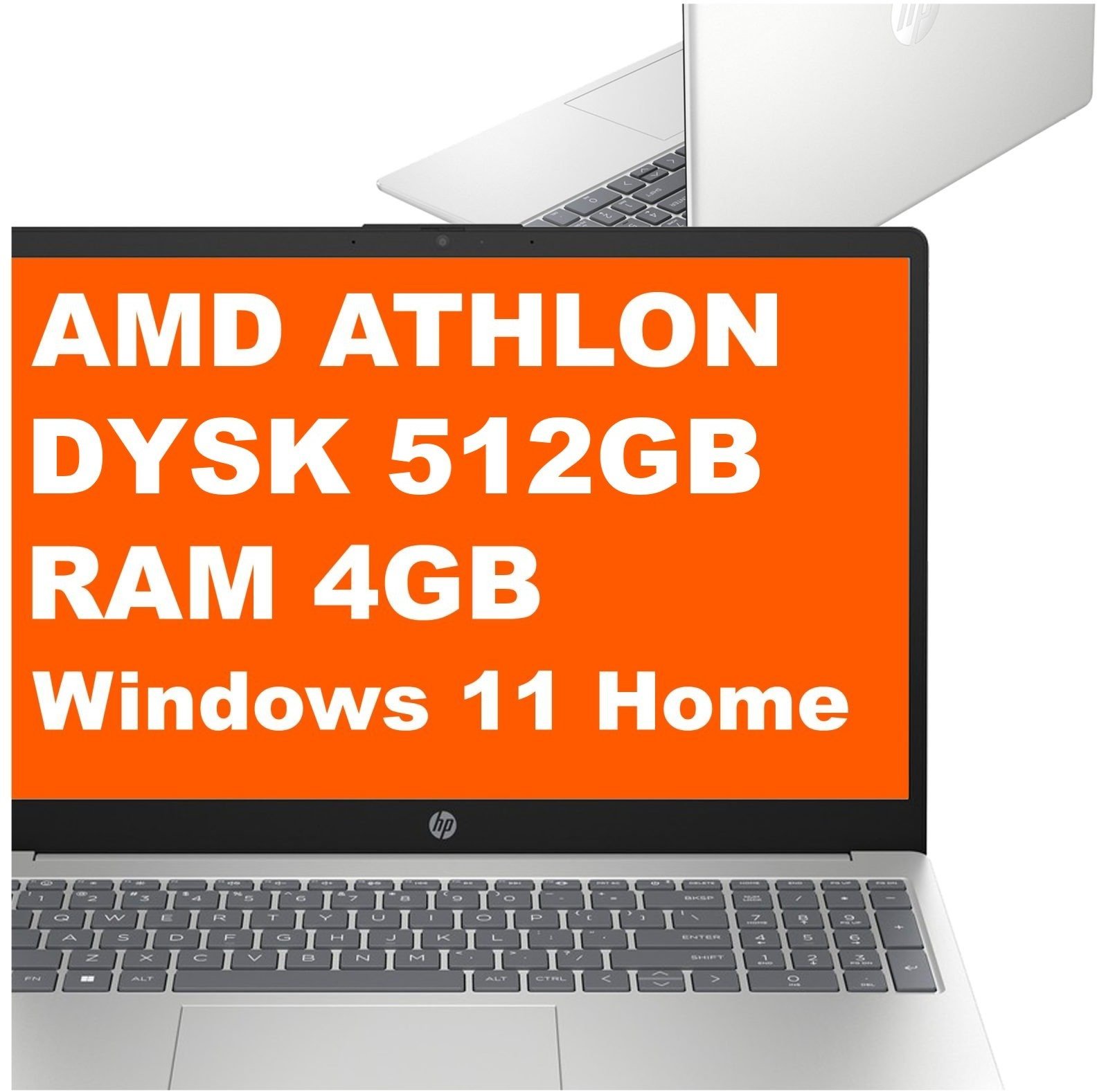 HP 15-fc0036ds / CF7W0UA / AMD Athlon Silver / 4GB / 512GB / AMD Radeon / HD / Win 11 / Biały CF7W0UA_4GB_512GB_W11