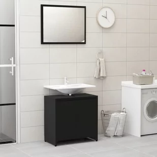 vidaXL vidaXL Zestaw mebli łazienkowych, czarny, płyta wiórowa 8720286015995 - Meble łazienkowe - miniaturka - grafika 1
