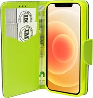 Etui i futerały do telefonów - Etui książkowe Fancy na iPhone 12 Mini etui na telefon komórkowy z funkcją podstawki, miejsce na karty niebiesko-zielone - miniaturka - grafika 1