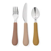Sztućce dla dzieci - Sztućce dla dzieci z silikonu w kolorze ochry/ terakoty 3 szt. Tuscany Mix – Cam Cam Copenhagen - miniaturka - grafika 1