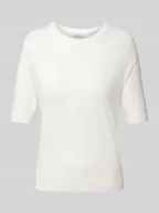 Koszulki i topy damskie - T-shirt o kroju regular fit z mieszanki lyocellu i bawełny z imitacji dzianiny o drobnym splocie - miniaturka - grafika 1
