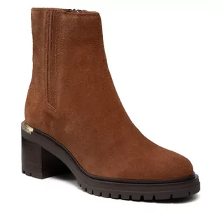 Botki damskie - Tommy Hilfiger Botki Th Outdoor Mid Heel Boot FW0FW05940 Natual Cognac GTU - grafika 1