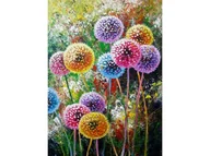Zabawki kreatywne - Haft Diamentowy, Obraz, Mozaika Diamentowa Diamond Painting, Kolorowe Dmuchawce 30X40Cm - miniaturka - grafika 1